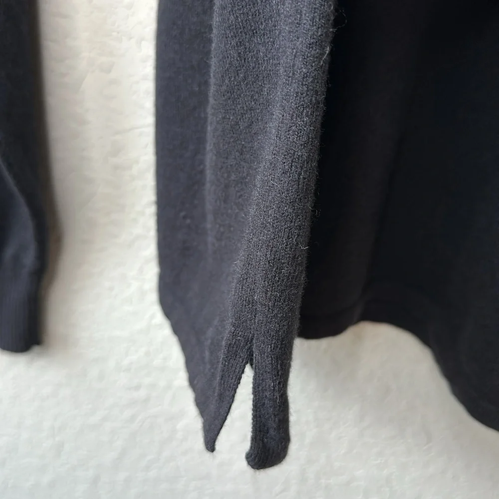 The North Face Men's Quarter Zip Wool Cotton Blend Sweater Black Size‎ Large